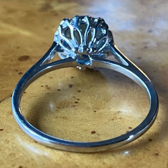 Genuine London Blue Topaz Sterling Silver Ring Size 8.75 - Picture 5 of 9